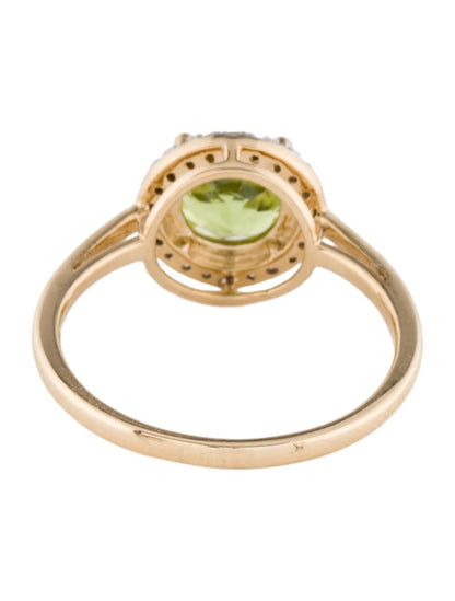 14K 1.32ctw Peridot & Diamond Cocktail Ring