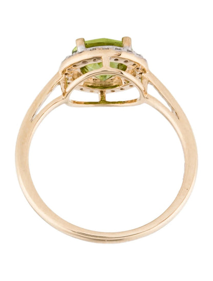 14K 1.32ctw Peridot & Diamond Cocktail Ring