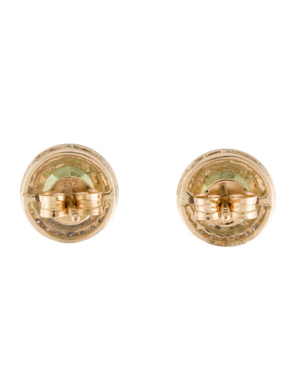 14K 2.70ctw Peridot & Diamond Halo Stud Earrings