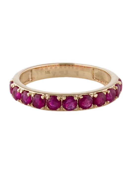 14K 1.33ctw Ruby Half Eternity Band