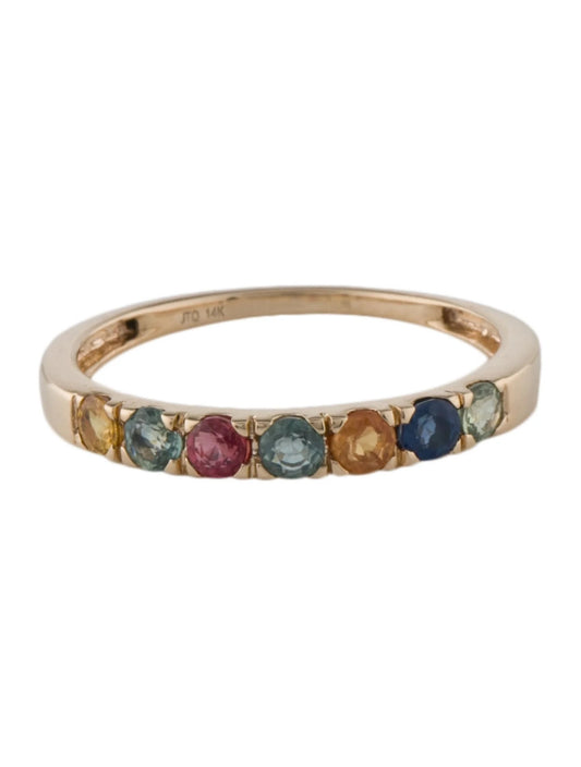 14K MultiSapphire Band