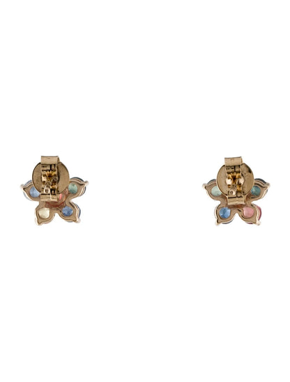 14K 1.84ctw Multi-Sapphire Stud Earrings