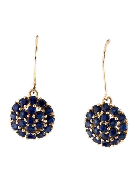 14K 3.86ctw Sapphire Drop Earrings