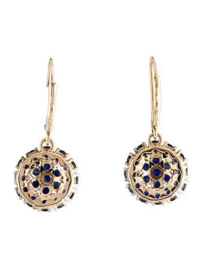 14K 3.86ctw Sapphire Drop Earrings