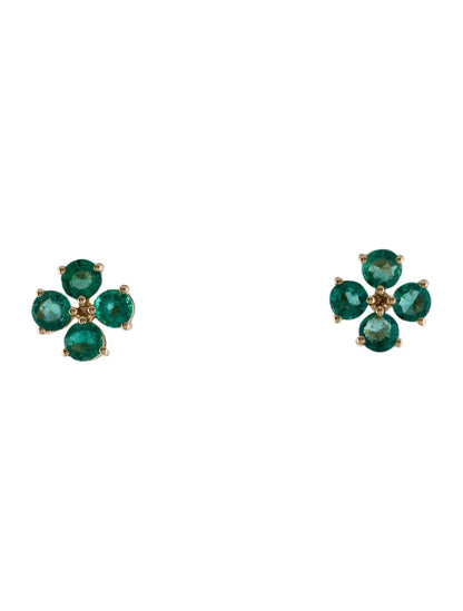 14K 1.97ctw Emerald Stud Earrings