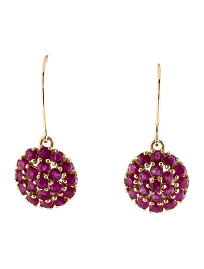 14K 3.11ctw Ruby Drop Earrings