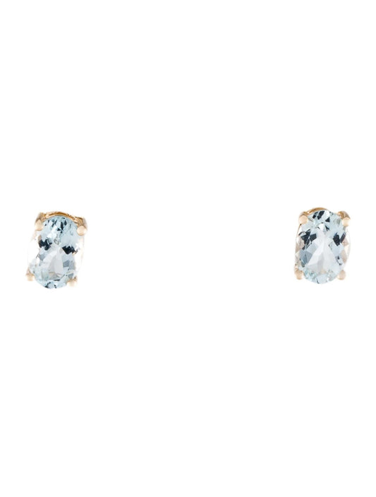 14K Aquamarine Stud Earrings