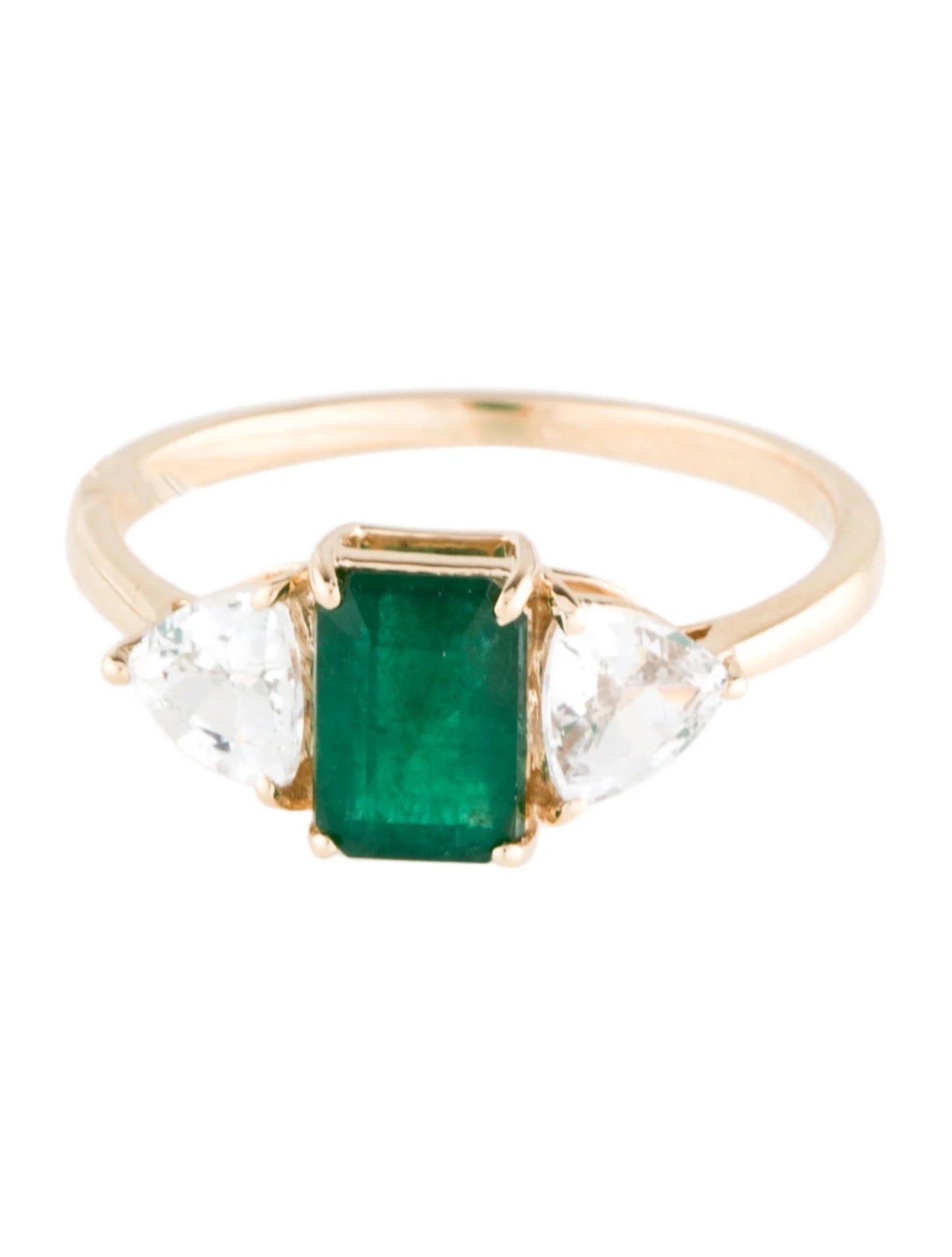 14K Emerald & Diamond Cocktail Ring