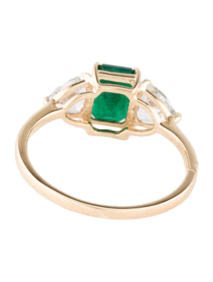 14K Emerald & Diamond Cocktail Ring