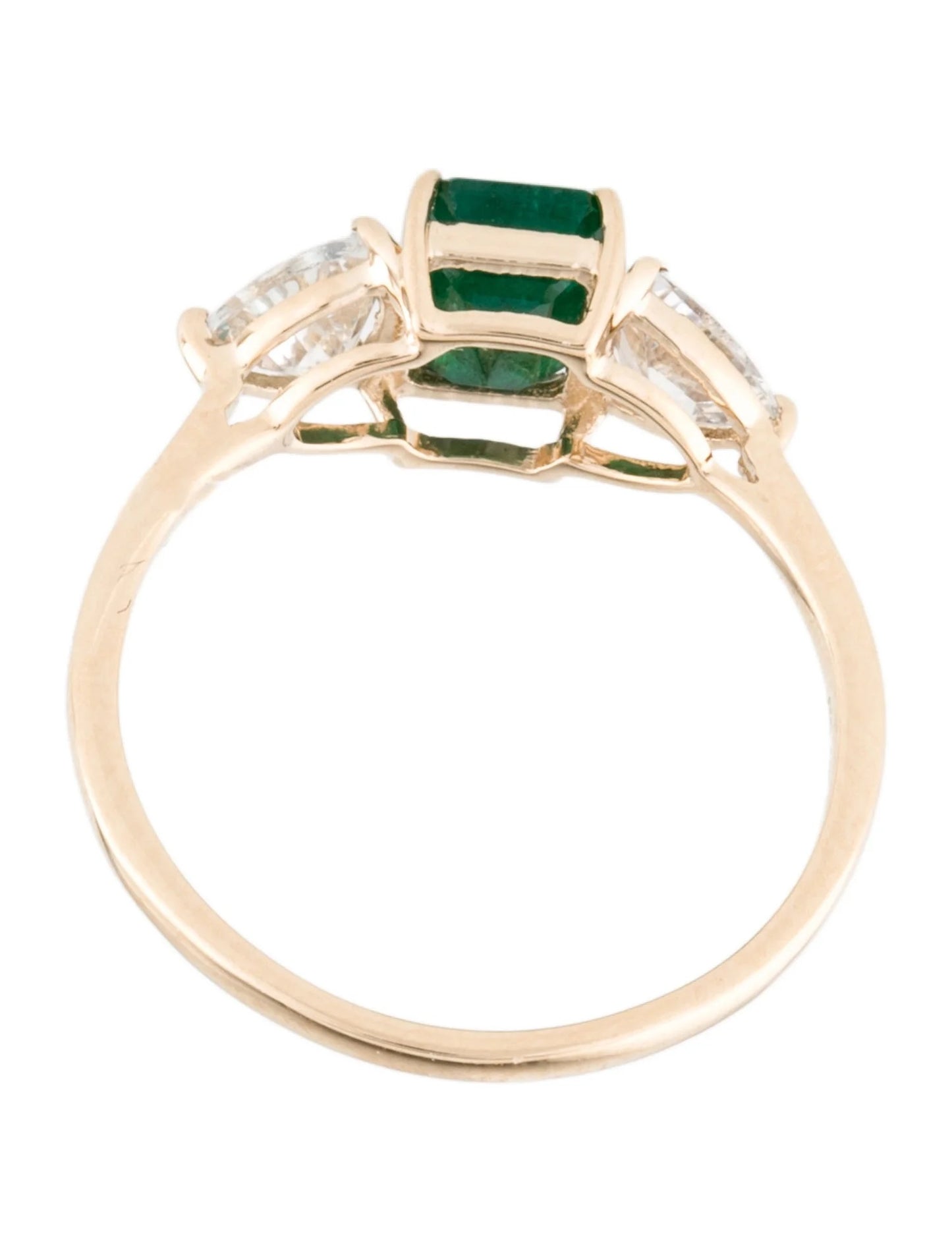 14K Emerald & Diamond Cocktail Ring