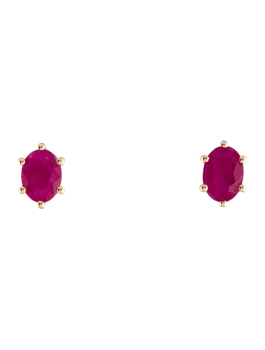 14K Ruby Stud Earrings