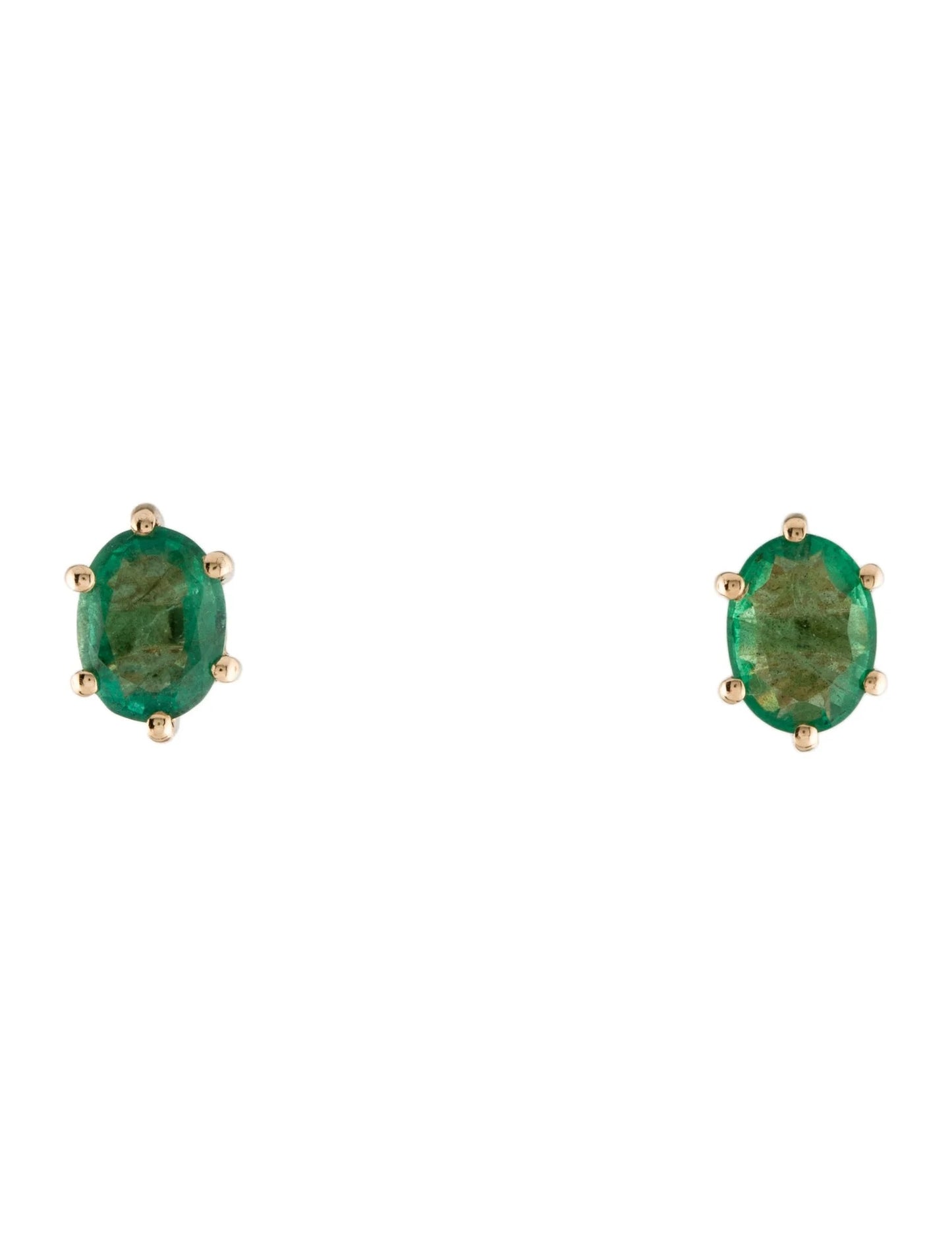 14K Emerald Stud Earrings