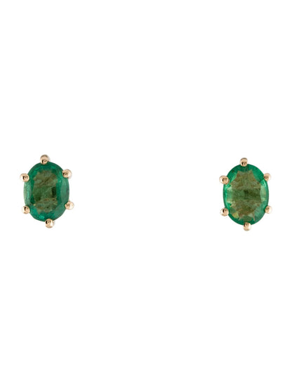 14K Emerald Stud Earrings