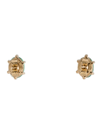 14K Emerald Stud Earrings