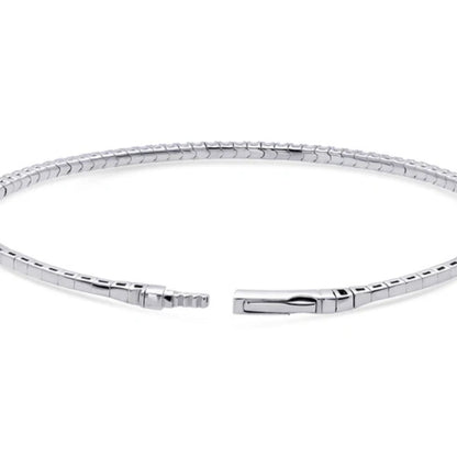 Flexible CZ Bangle in Sterling Silver