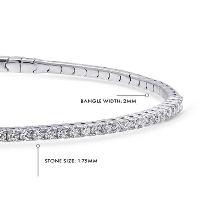 Flexible CZ Bangle in Sterling Silver