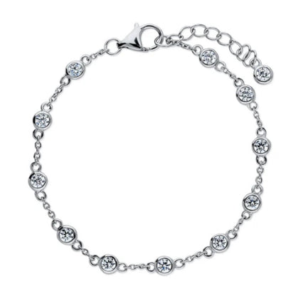 CZ by the Yard Station Bracelet in Sterling Silver