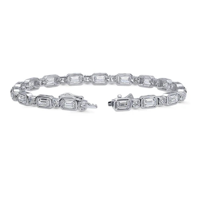 Art Deco CZ Statement Tennis Bracelet in Sterling Silver