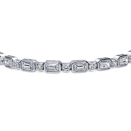 Art Deco CZ Statement Tennis Bracelet in Sterling Silver