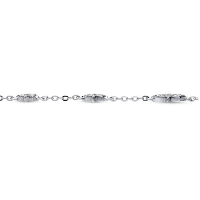 Starburst CZ Chain Bracelet in Sterling Silver