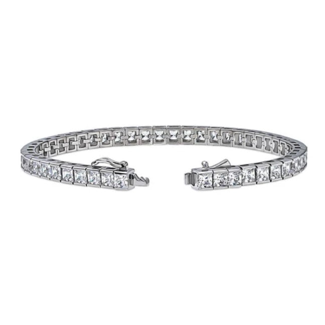 Bar Princess CZ Statement Tennis Bracelet in Sterling Silver