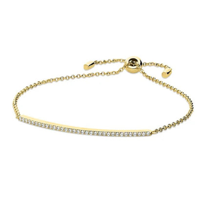 Bar CZ Chain Bracelet in Gold Flashed Sterling Silver