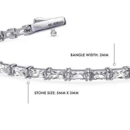 Baguette CZ Statement Tennis Bracelet in Sterling Silver