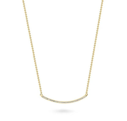 Bar CZ Pendant Necklace in Gold Flashed Sterling Silver