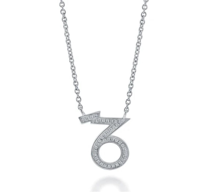 Zodiac Capricorn CZ Pendant Necklace in Sterling Silver